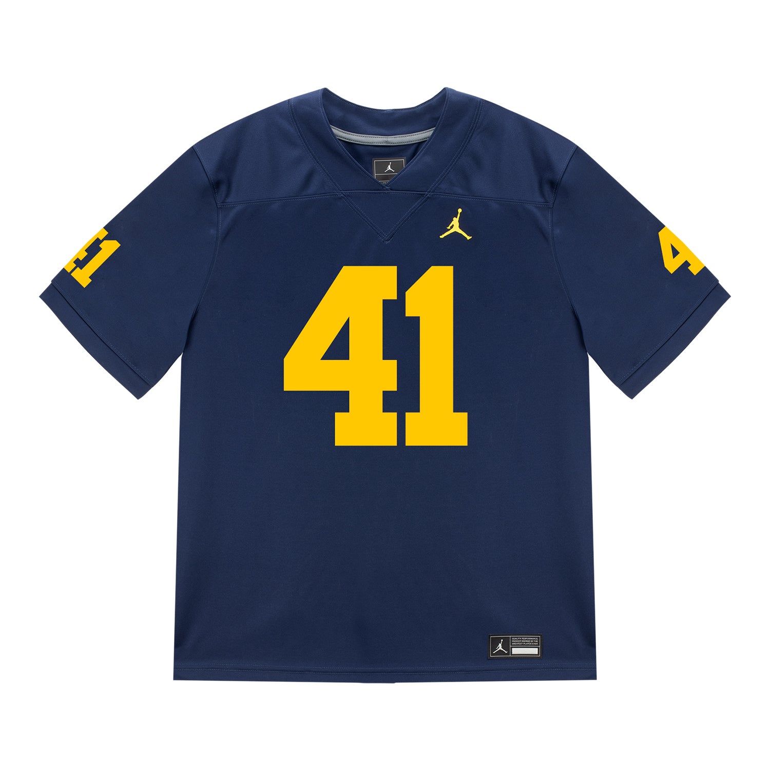 Michigan Wolverines #41 Shomari Stone Student Athlete Blue Football Jersey - Front View