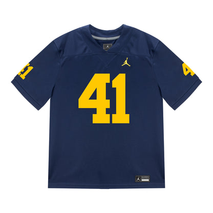 Michigan Wolverines #41 Shomari Stone Student Athlete Blue Football Jersey - Front View