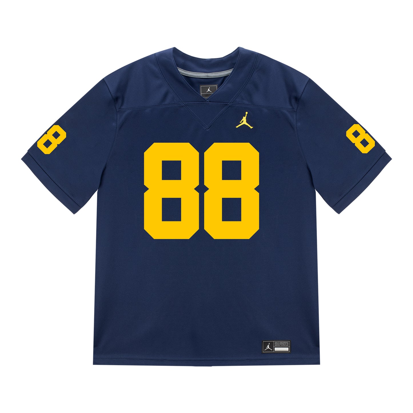 Michigan Wolverines #88 Deakon Tonielli Student Athlete Blue Football Jersey - Front View