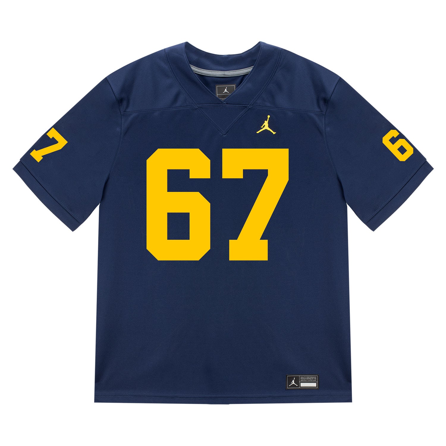 Michigan Wolverines #67 Trent Middleton Student Athlete Blue Football Jersey - Front View