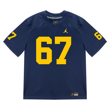 Michigan Wolverines #67 Trent Middleton Student Athlete Blue Football Jersey - Front View