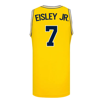 Michigan Wolverines Mens Basketball #7 Howard Eisley Jr. Maize Basketball Jersey