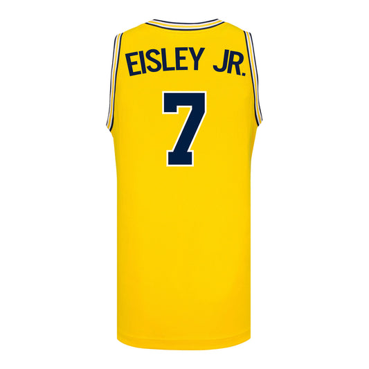 Michigan Wolverines Mens Basketball #7 Howard Eisley Jr. Maize Basketball Jersey