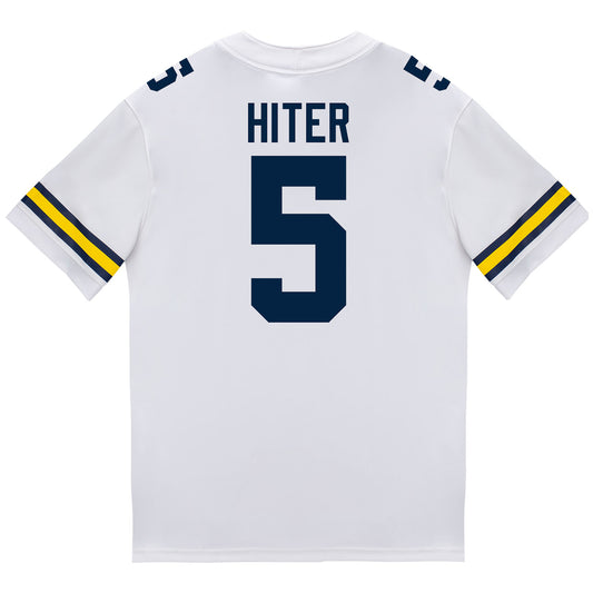 Youth Michigan Wolverines #5 Savion Hiter Student Athlete White Football Jersey