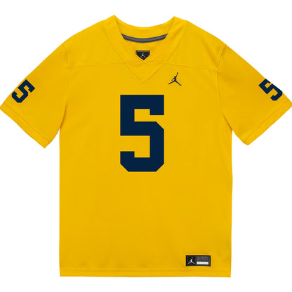 Michigan Wolverines #5 Savion Hiter Student Athlete Maize Football Jersey