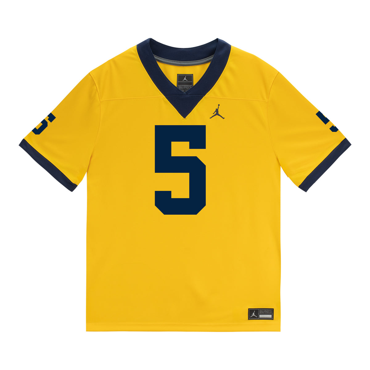 Michigan Wolverines #5 Savion Hiter Student Athlete Maize Football Jersey - Front View