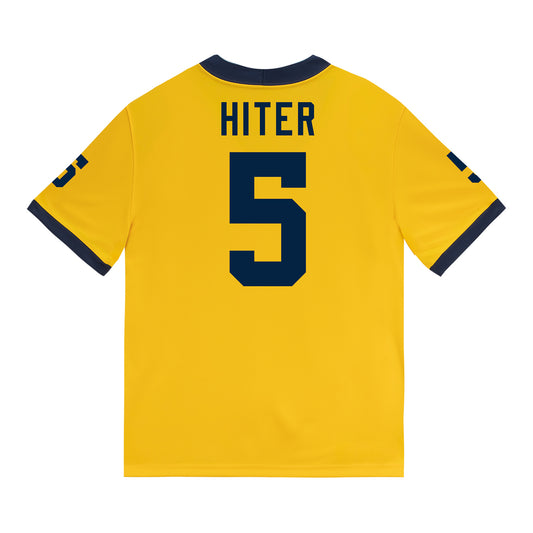 Michigan Wolverines #5 Savion Hiter Student Athlete Maize Football Jersey - Back View