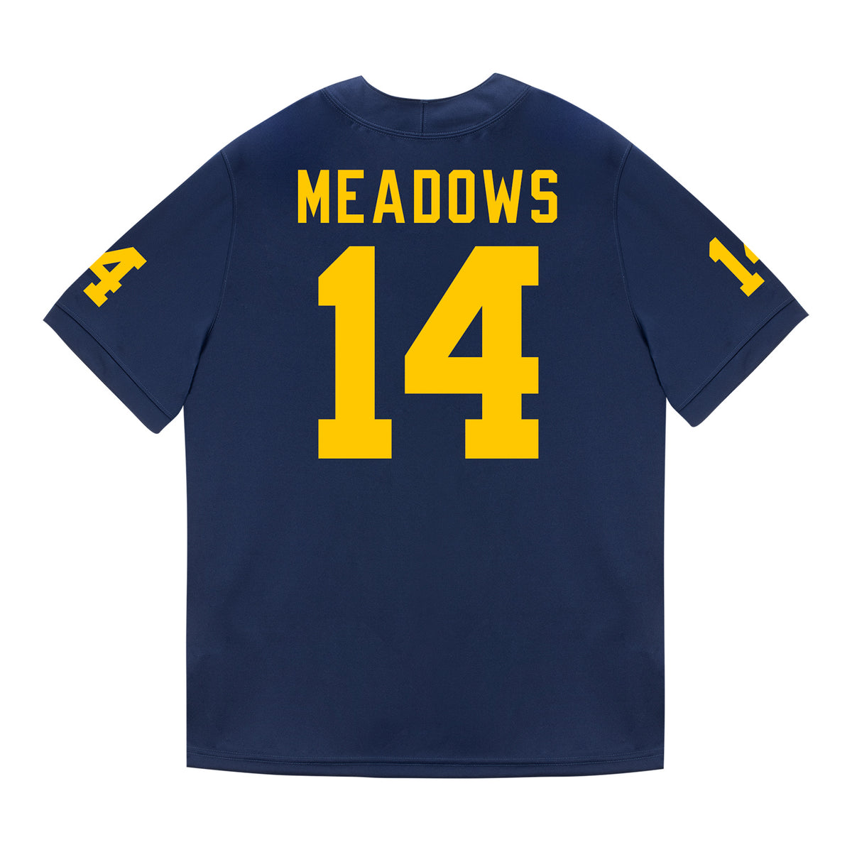 Michigan Wolverines #14 Carter Meadows Student Athlete Blue Football Jersey