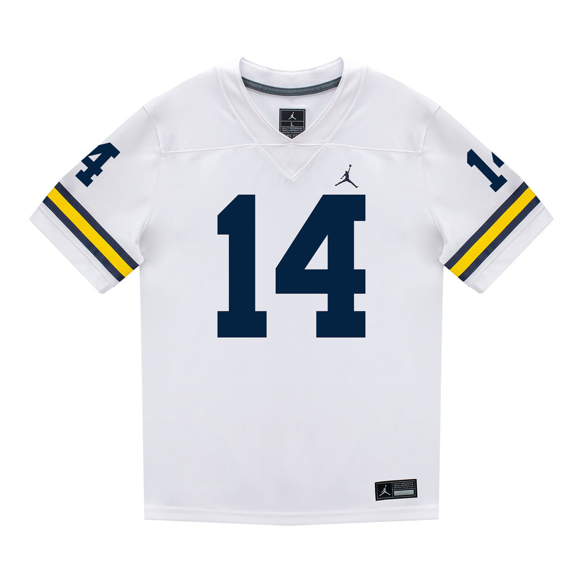 Michigan Wolverines #14 Carter Meadows Student Athlete White Football Jersey