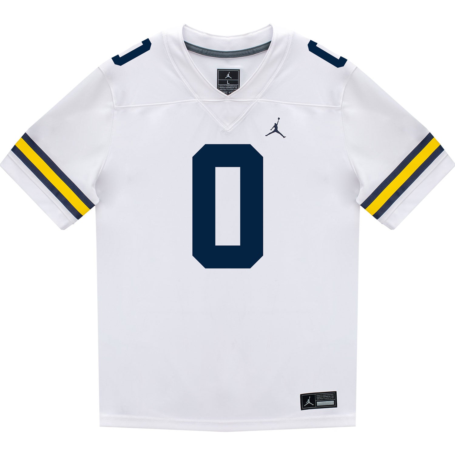 Michigan Wolverines #0 Tre Williams Student Athlete White Football Jersey - Front View