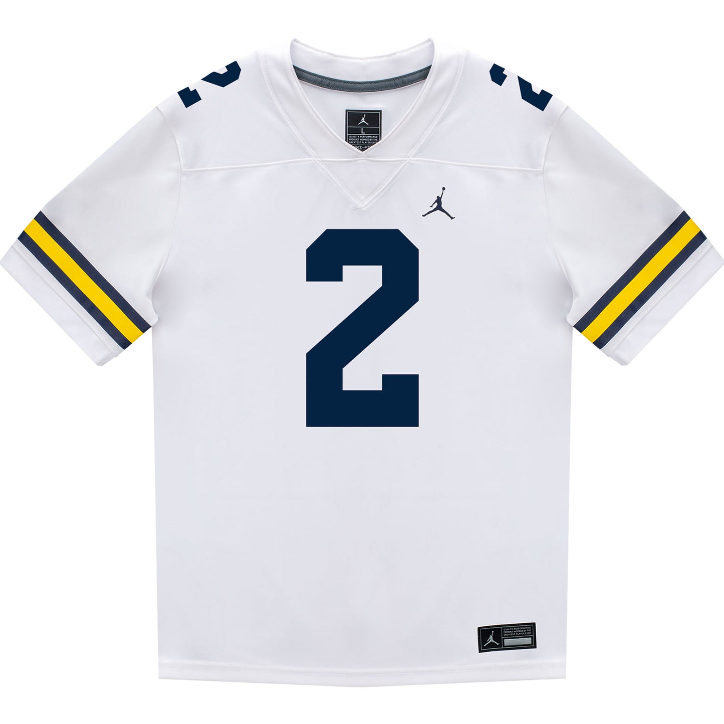 Michigan Wolverines #2 Jadyn Davis Student Athlete White Football Jersey - Front View