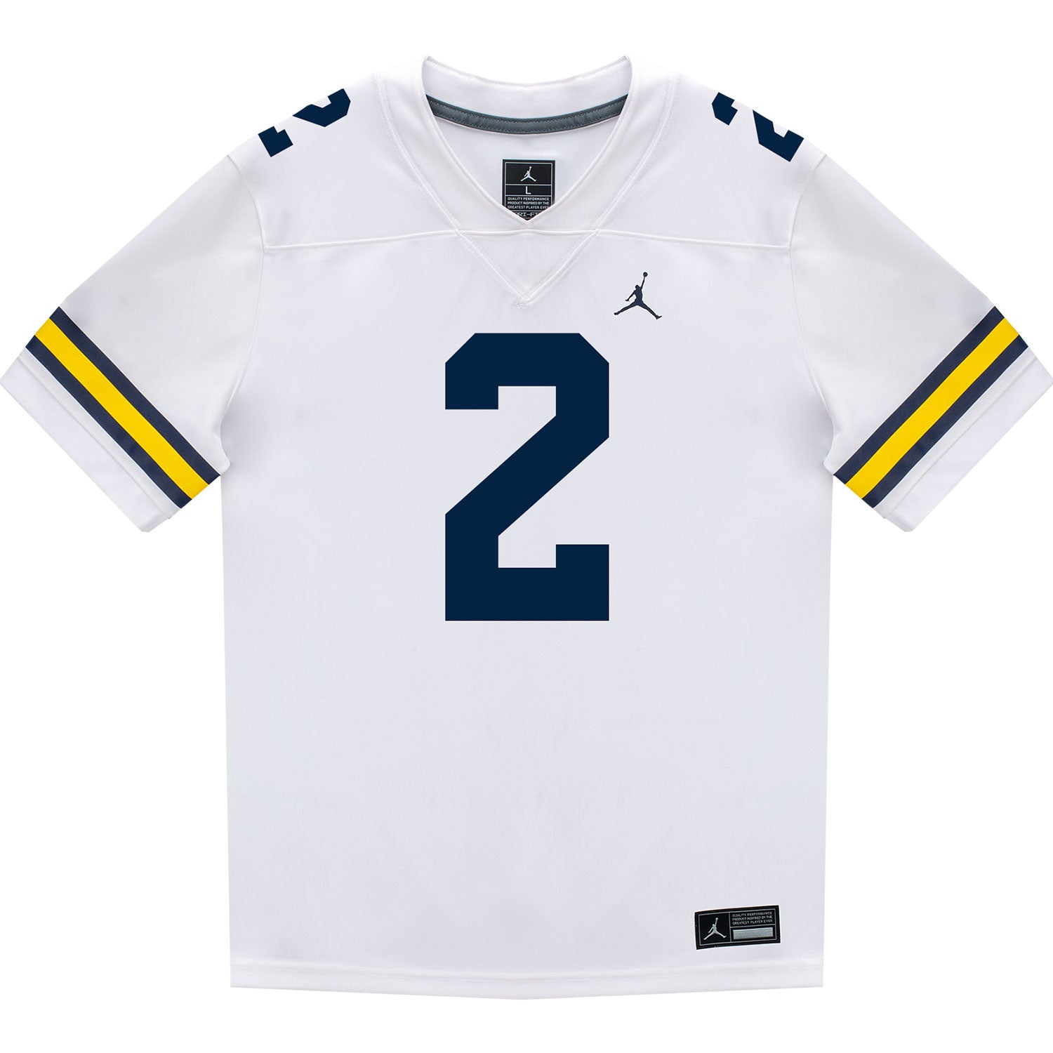 Michigan Wolverines #2 Jadyn Davis Student Athlete White Football Jersey - Front View