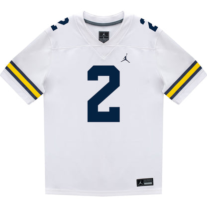 Michigan Wolverines #2 Jadyn Davis Student Athlete White Football Jersey - Front View