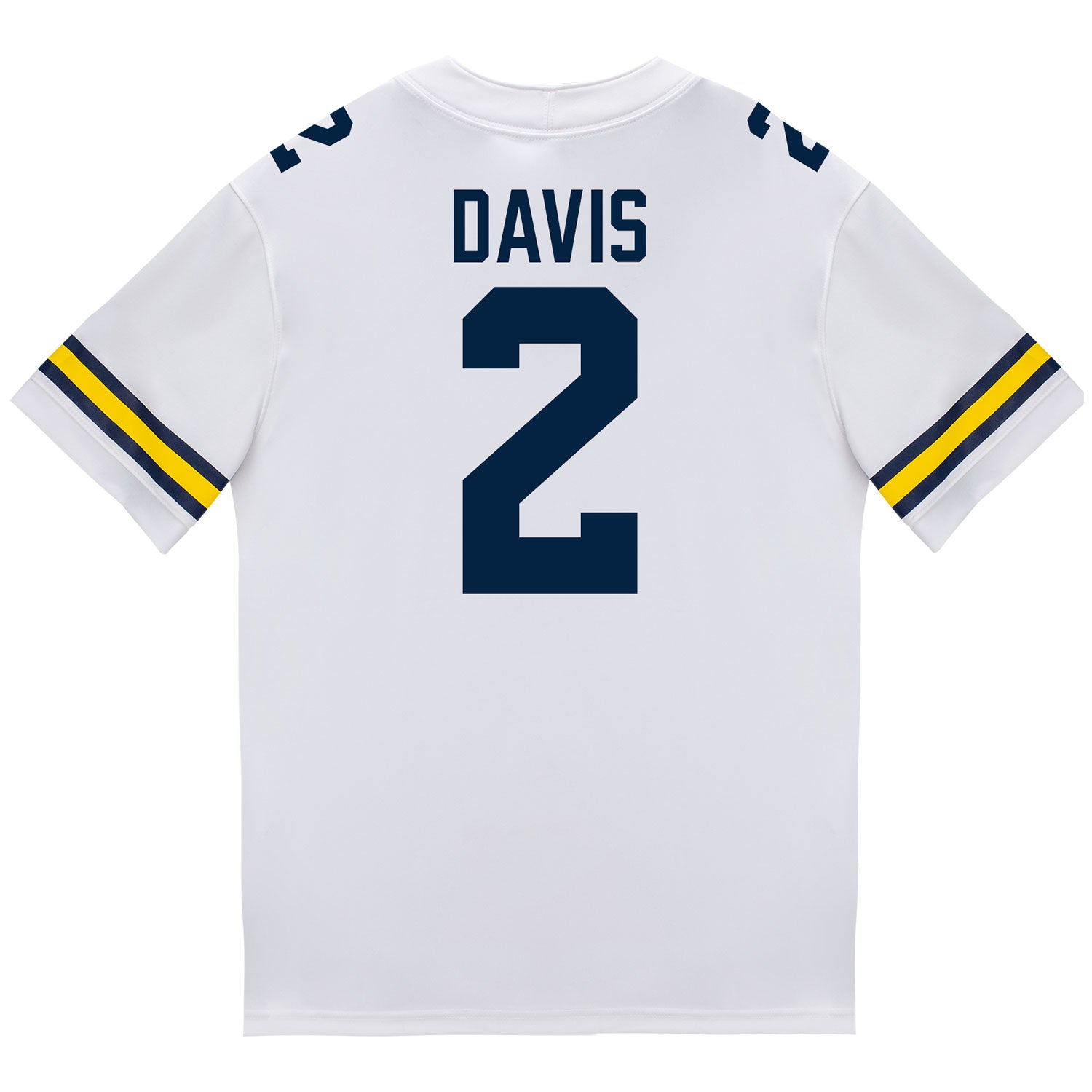 Michigan Wolverines #2 Jadyn Davis Student Athlete White Football Jersey - Back View