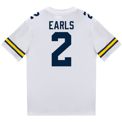 Michigan Wolverines #2 Shamari Earls Student Athlete White Football Jersey - Back View