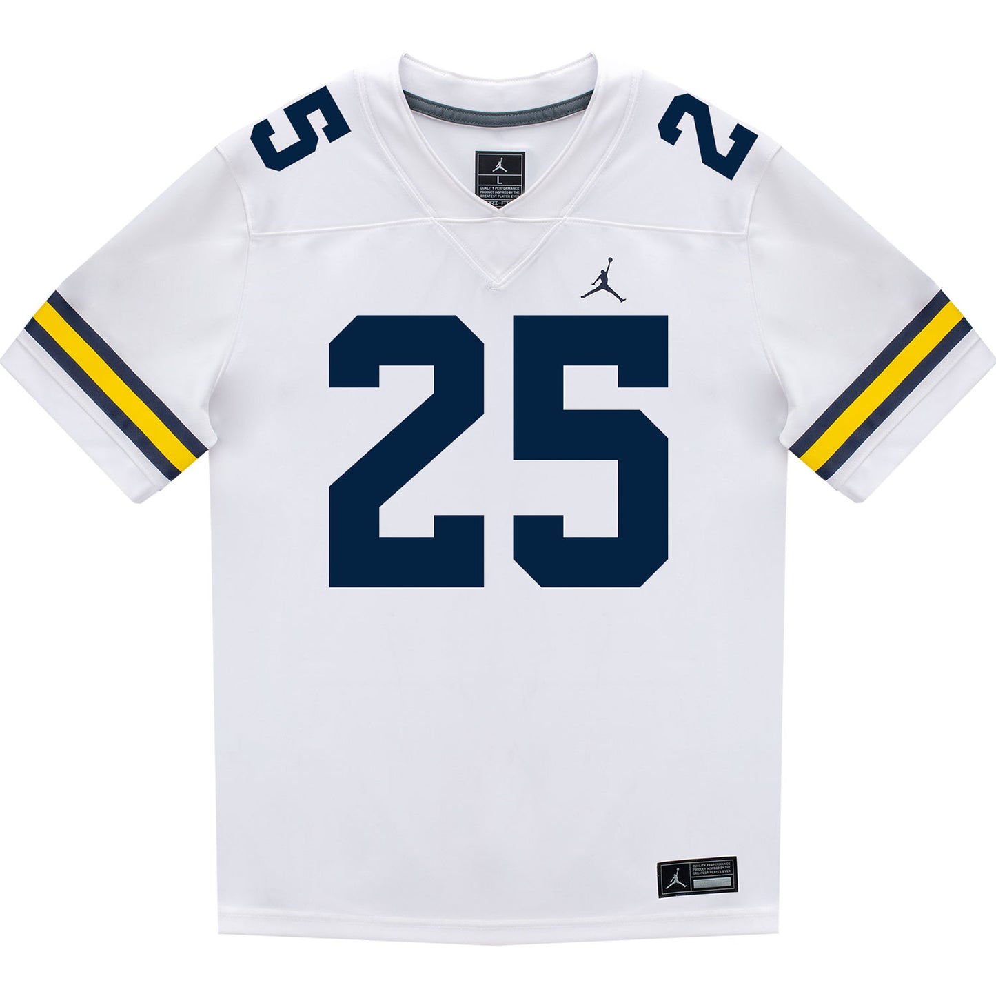 Michigan Wolverines #25 Micah Ka'apana Student Athlete White Football Jersey - Front View