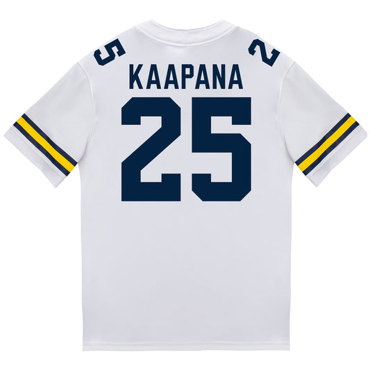 Michigan Wolverines #25 Micah Ka'apana Student Athlete White Football Jersey - Back View