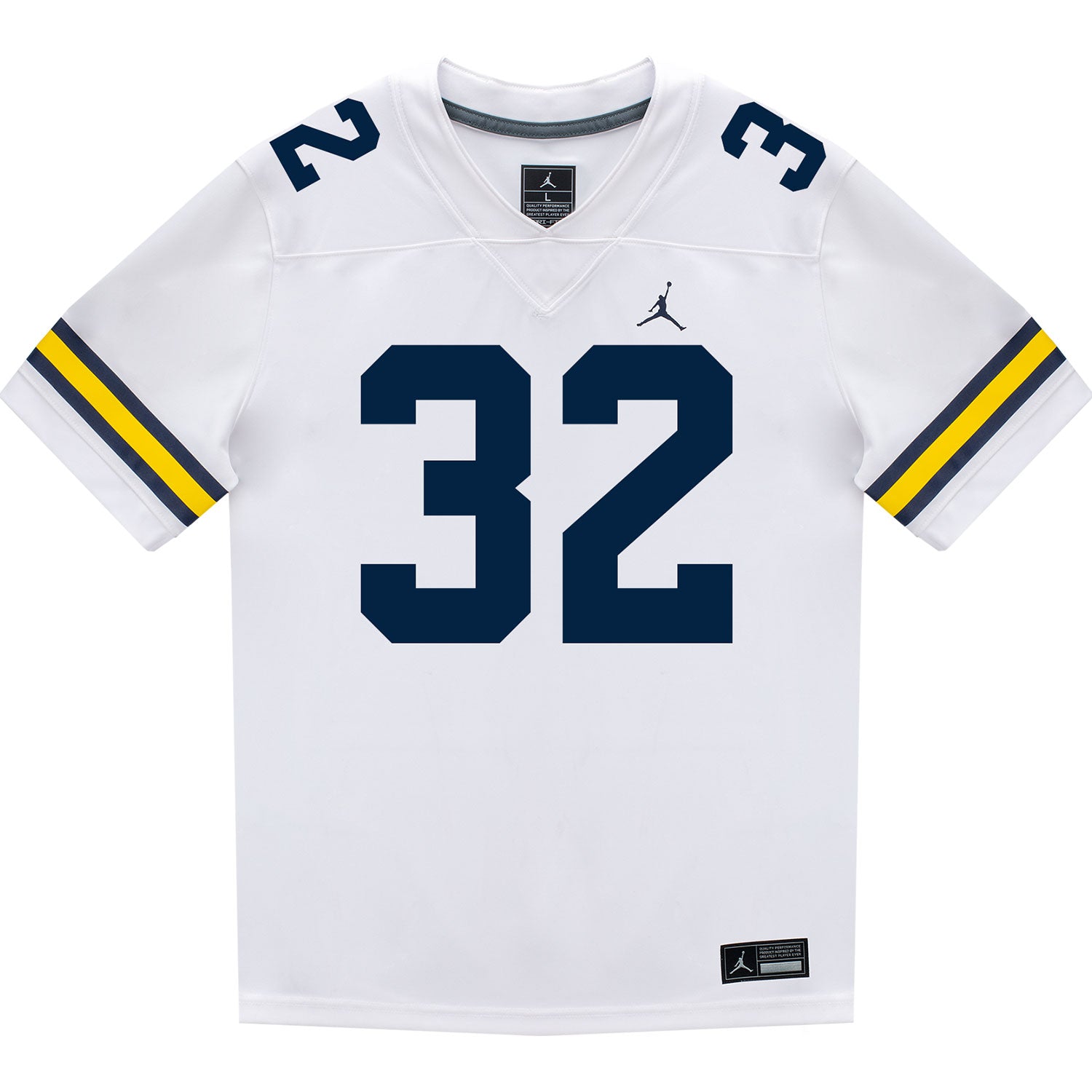 Michigan Wolverines #32 Jeremiah Lowe Student Athlete White Football Jersey  Front View