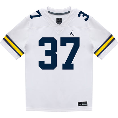 Michigan Wolverines #37 Julius Holly Student Athlete White Football Jersey - Front View