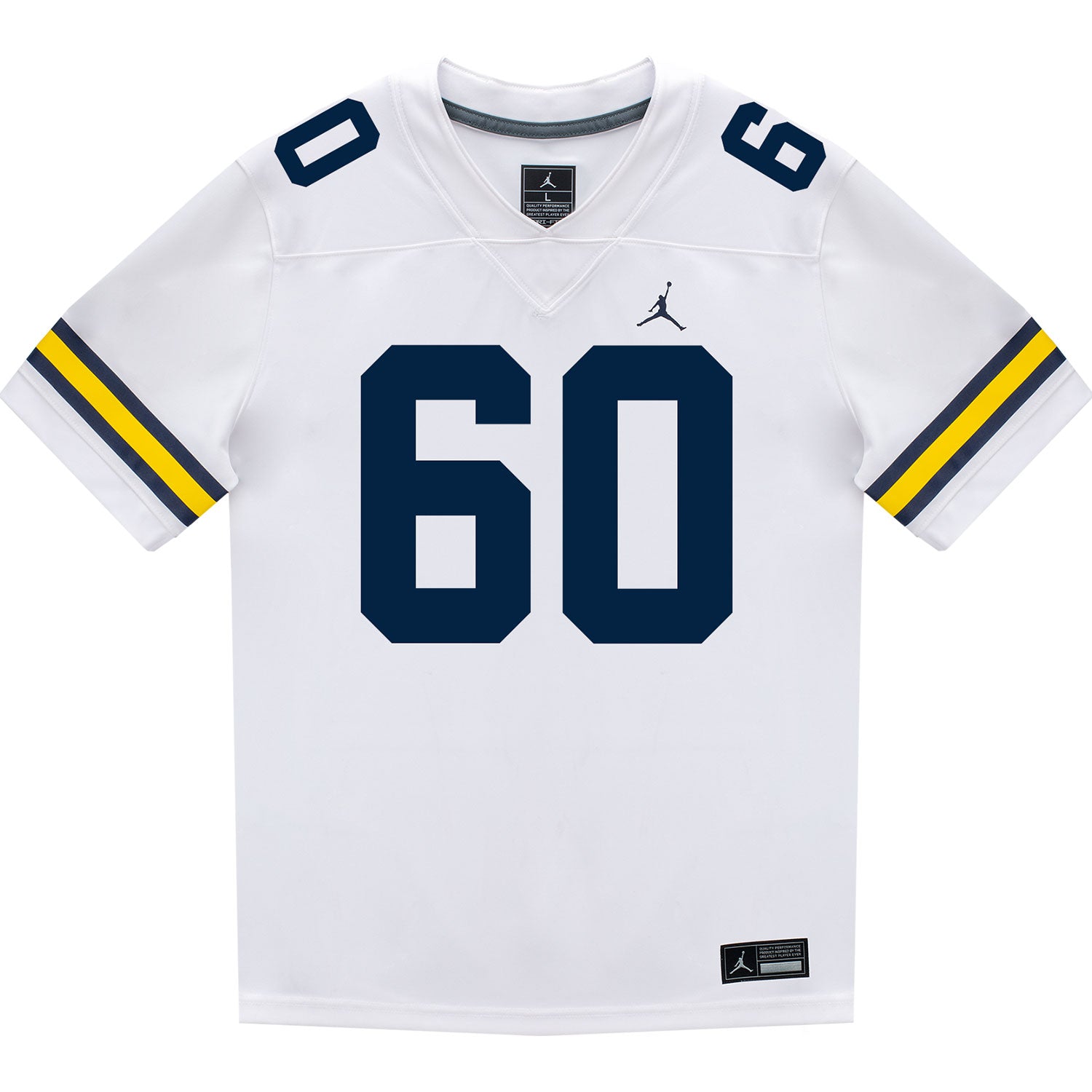 Michigan Wolverines #60 Brooks Bahr Student Athlete White Football Jersey - Front View