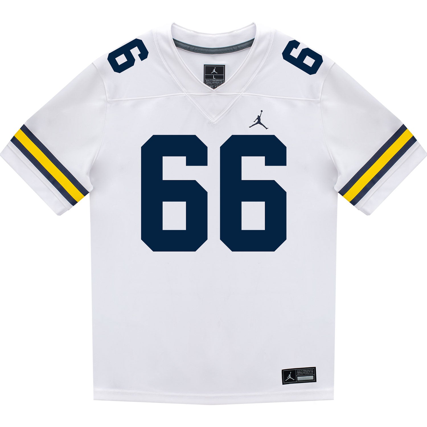 Michigan Wolverines #66 Dan Taraboi Student Athlete White Football Jersey - Front View