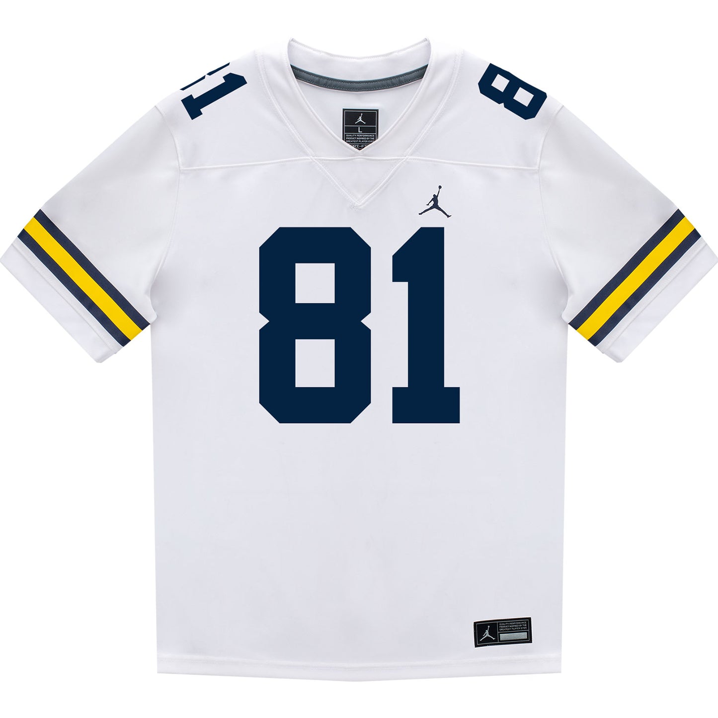 Michigan Wolverines #81 Peyton O'Leary Student Athlete White Football Jersey - Front View