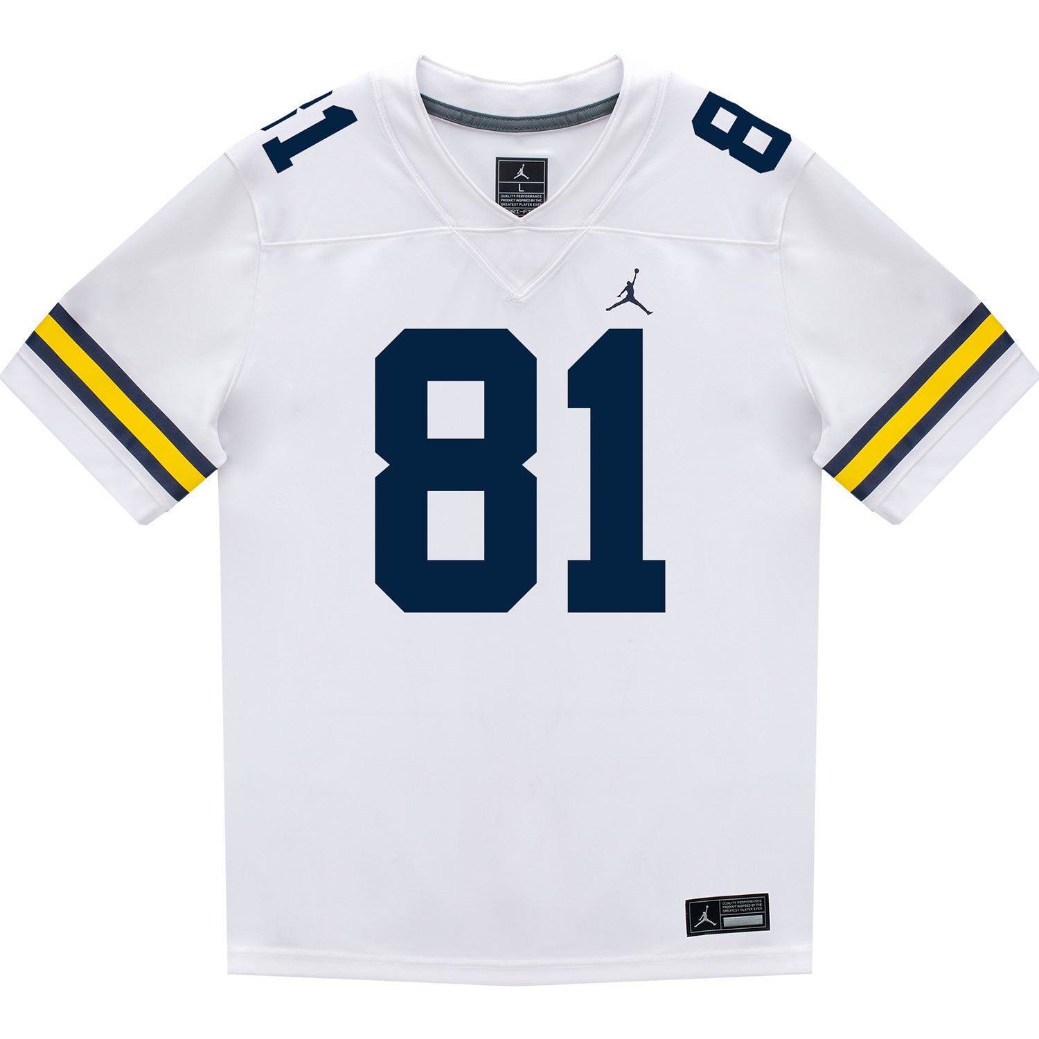 Michigan Wolverines #81 Peyton O'Leary Student Athlete White Football Jersey - Front View