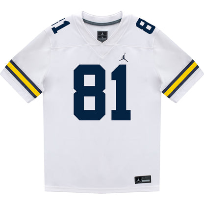 Michigan Wolverines #81 Peyton O'Leary Student Athlete White Football Jersey - Front View
