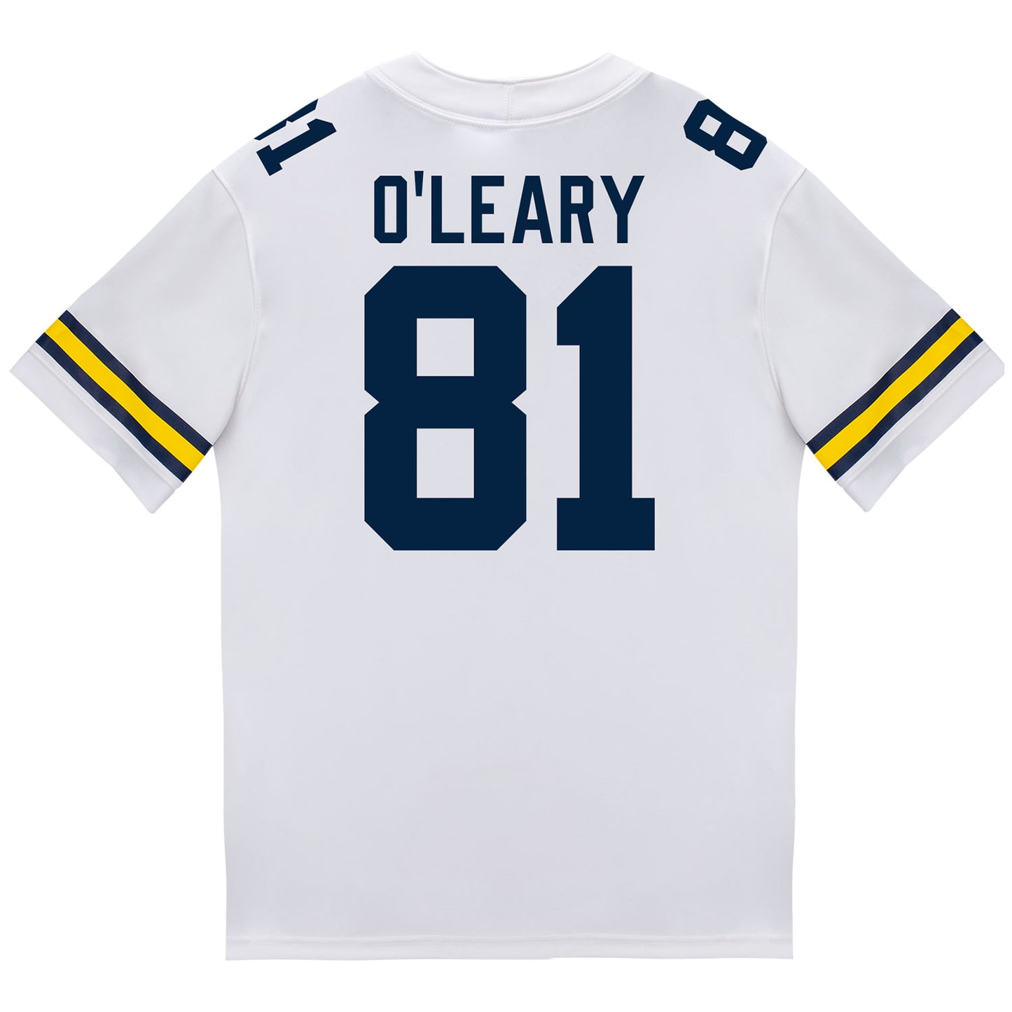 Michigan Wolverines #81 Peyton O'Leary Student Athlete White Football Jersey - Back View