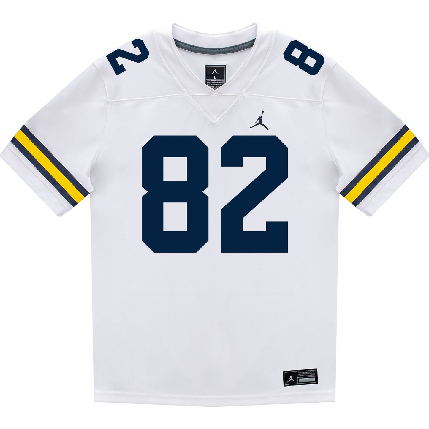 Michigan Wolverines #82 Devon Baxter Student Athlete White Football Jersey - Front View