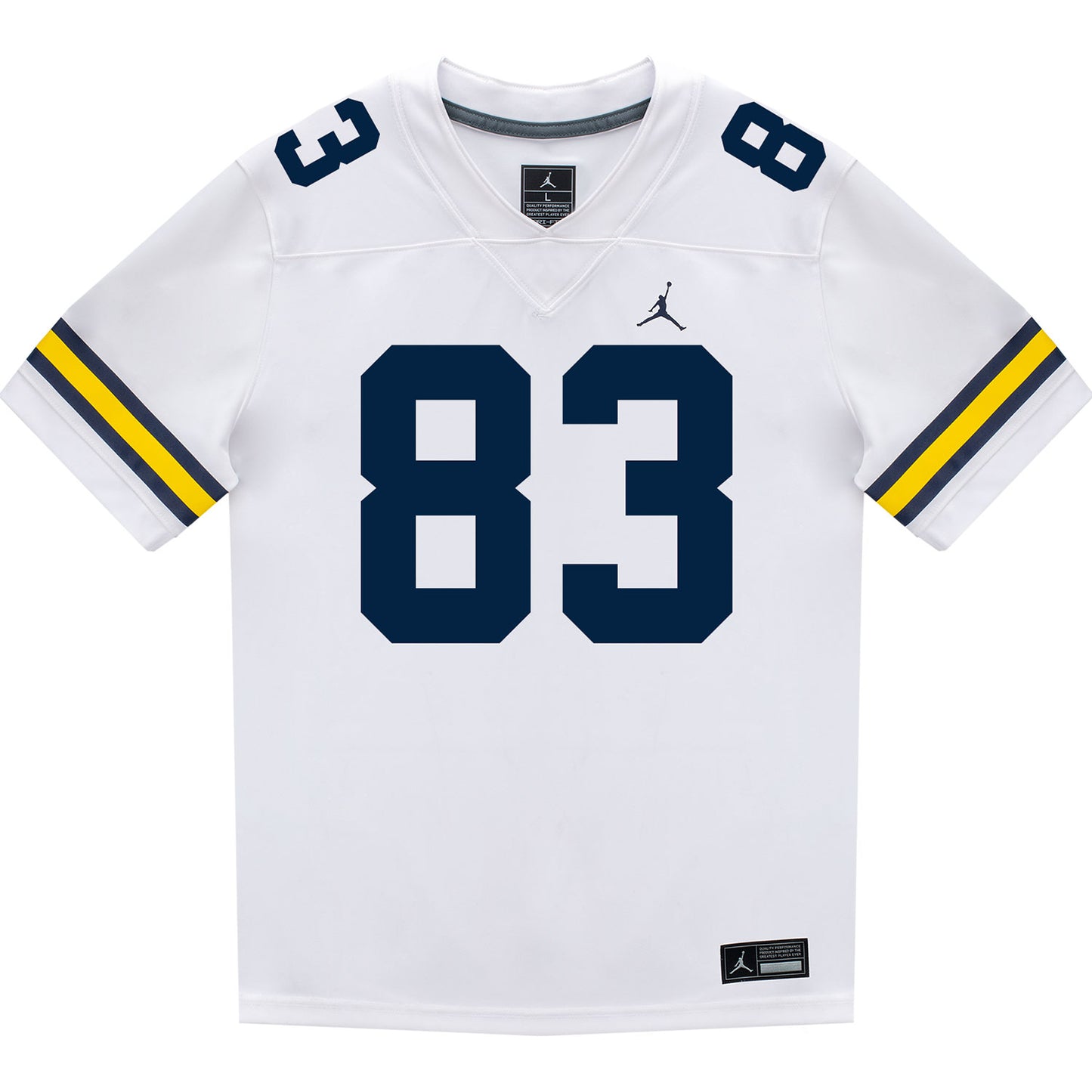Michigan Wolverines #83 Zack Marshall Student Athlete White Football Jersey - Front View