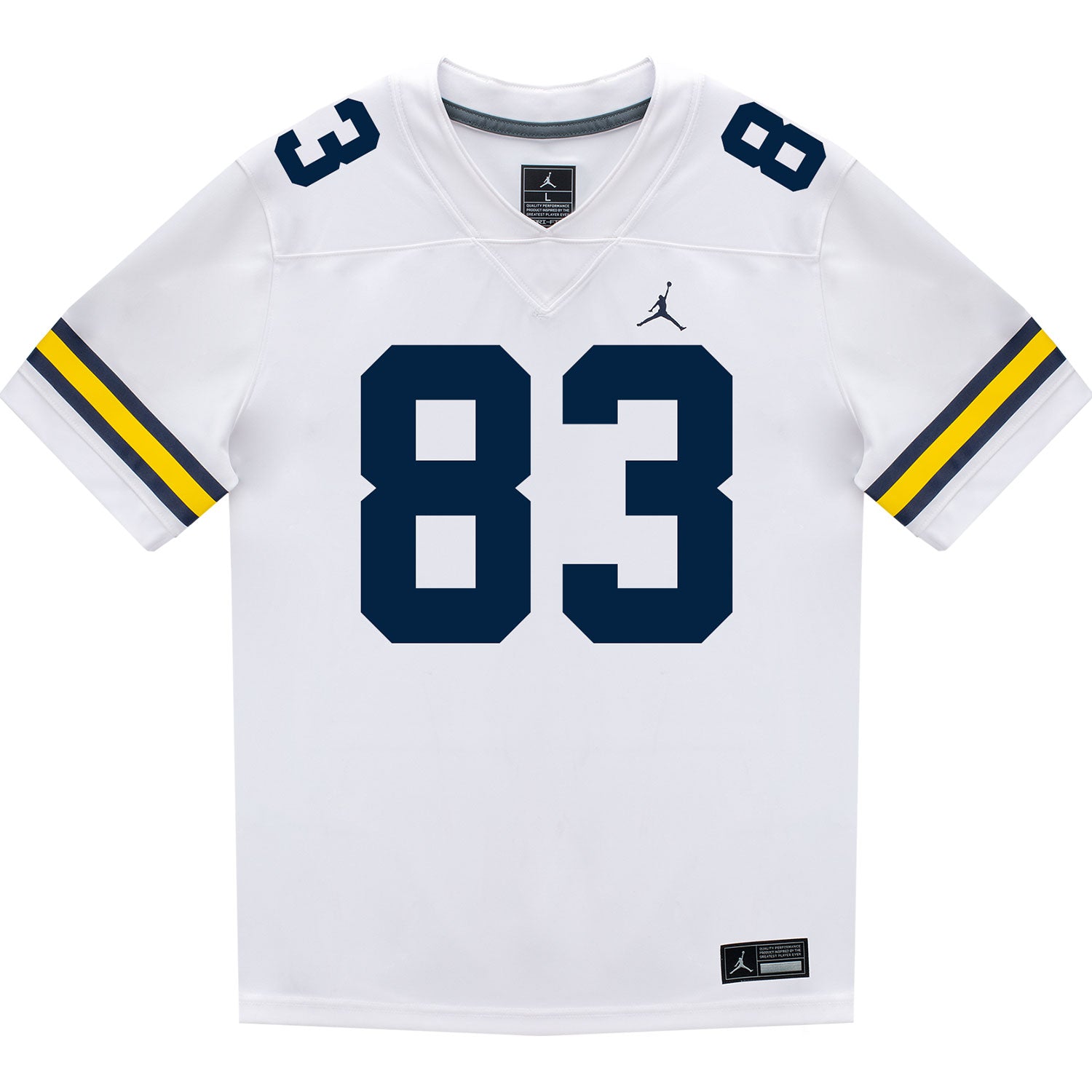 Michigan Wolverines #83 Zack Marshall Student Athlete White Football Jersey - Front View