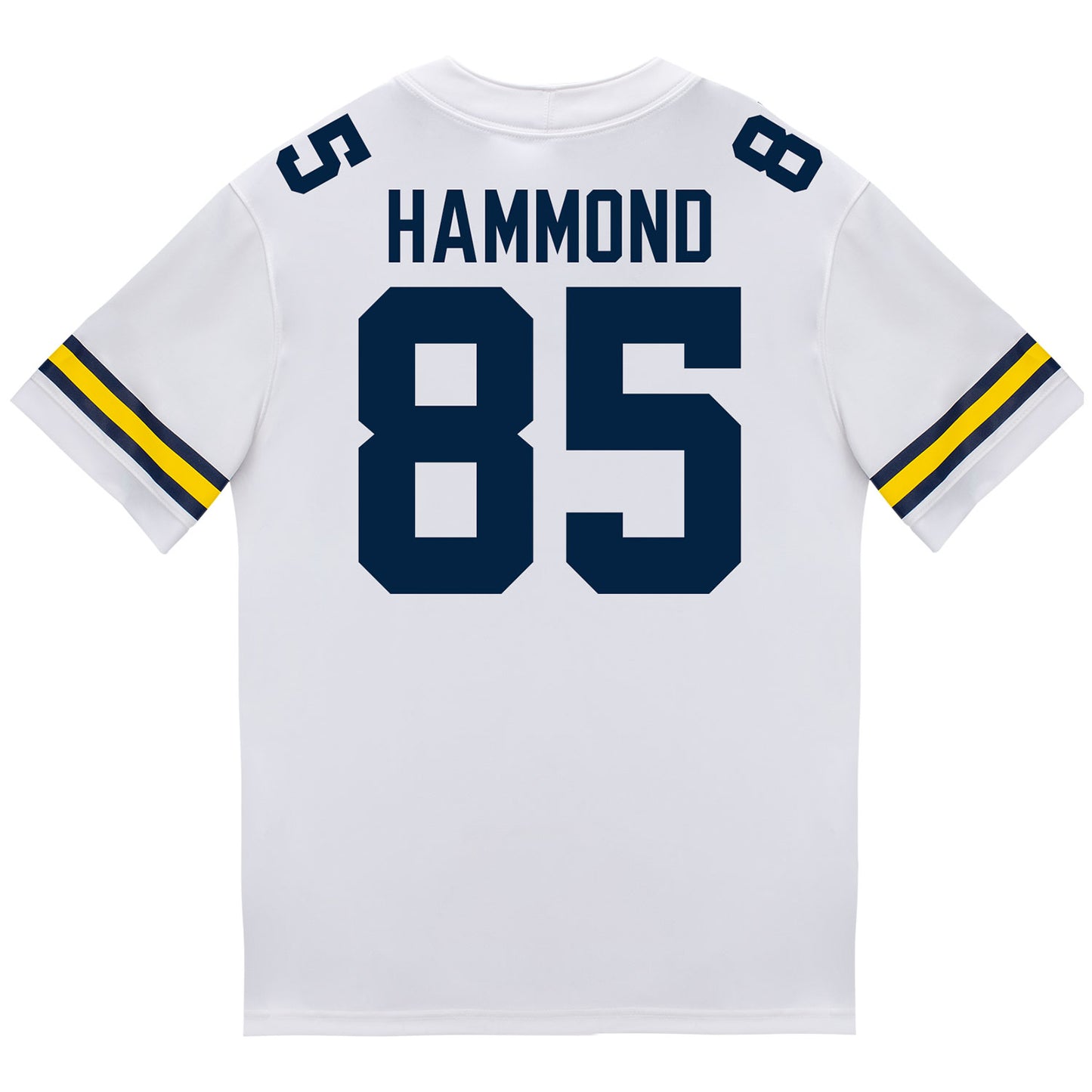 Michigan Wolverines #85 Ted Hammond Student Athlete White Football Jersey - Back View