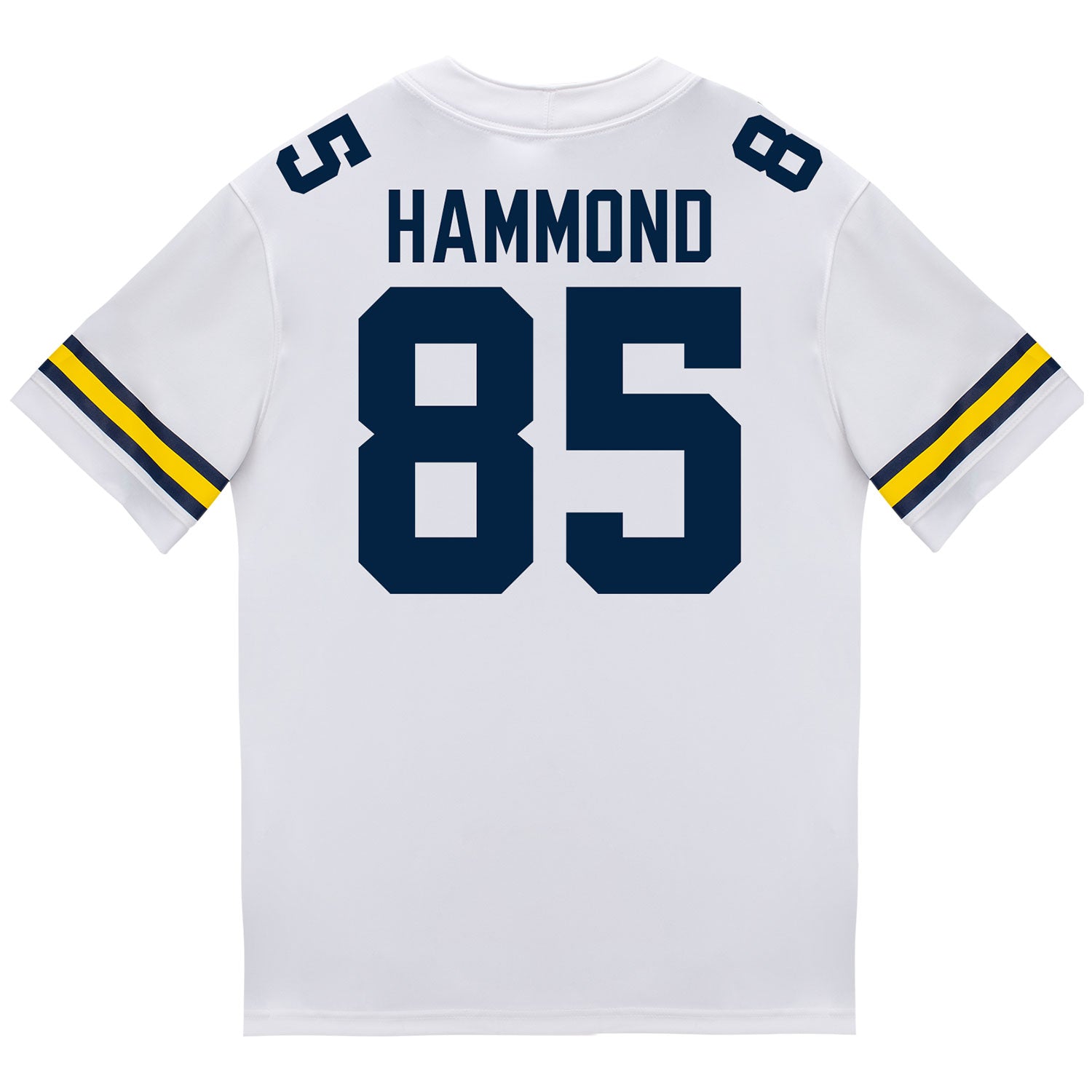 Michigan Wolverines #85 Ted Hammond Student Athlete White Football Jersey - Back View