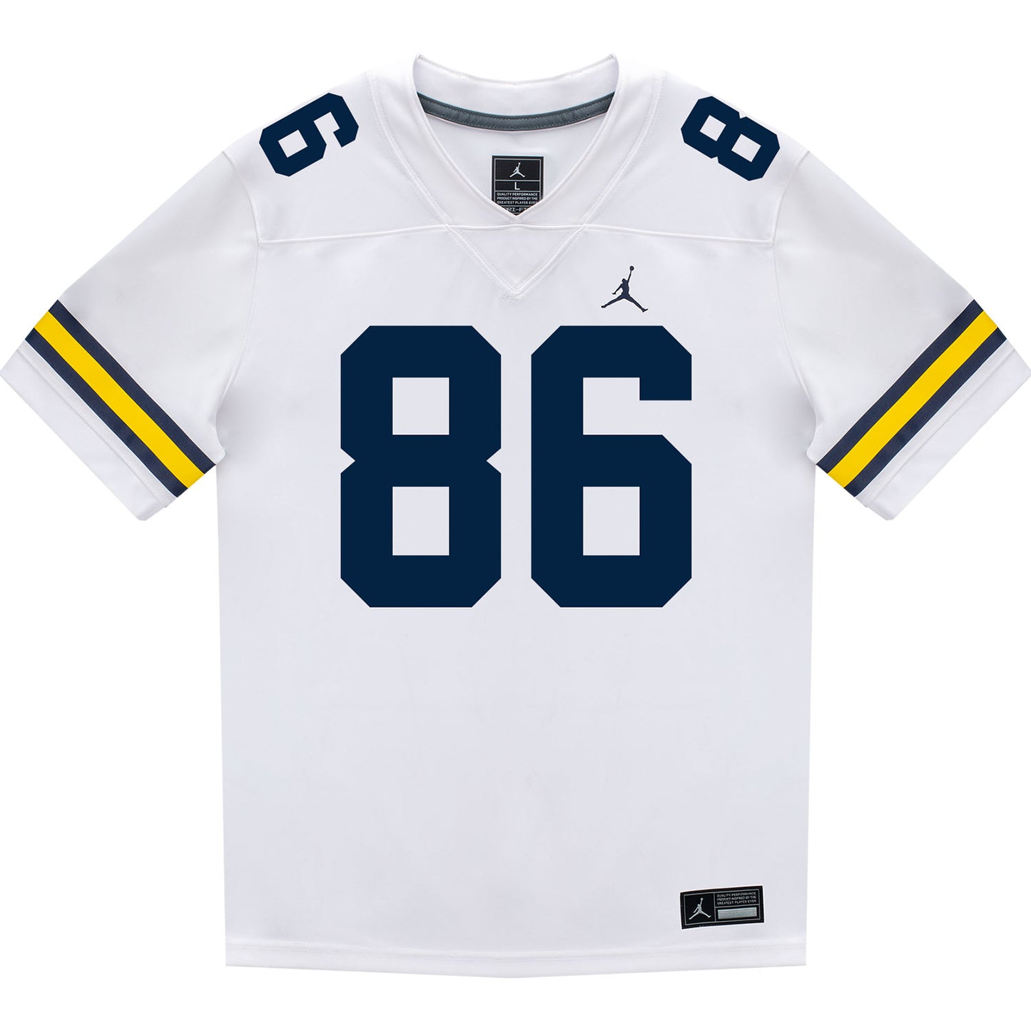 Michigan Wolverines #86 Brady Prieskorn Student Athlete White Football Jersey - Front View