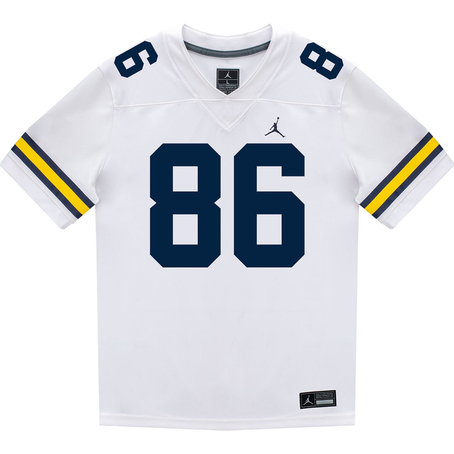 Michigan Wolverines #86 Brady Prieskorn Student Athlete White Football Jersey - Front View
