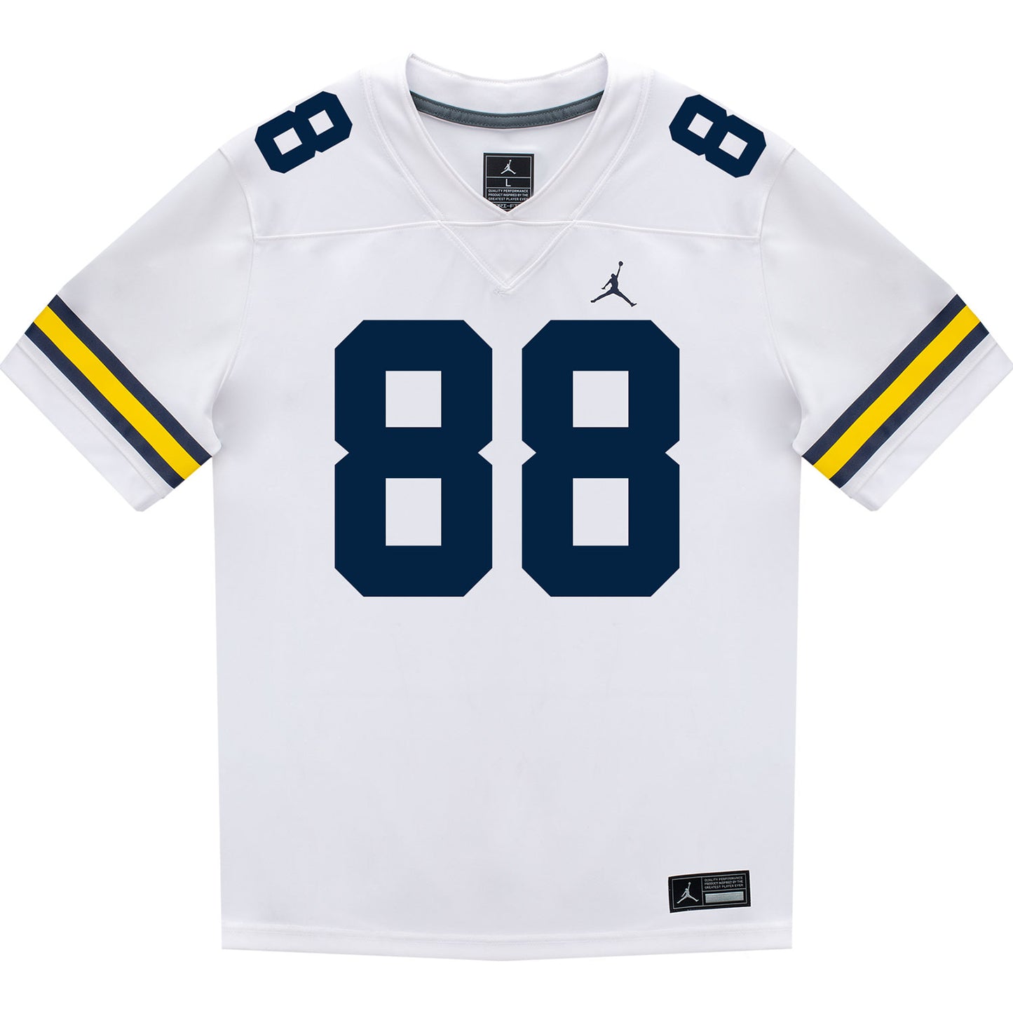Michigan Wolverines #88 Lugard Edokpayi Student Athlete White Football Jersey - Front View
