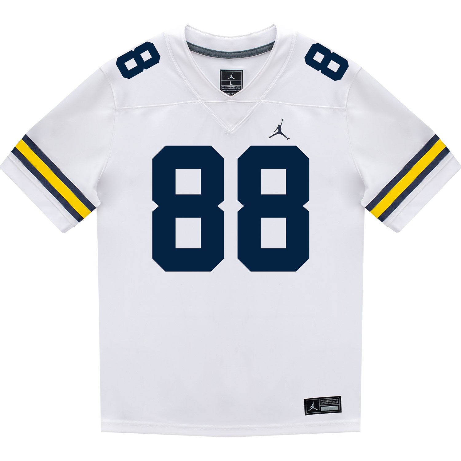 Michigan Wolverines #88 Lugard Edokpayi Student Athlete White Football Jersey - Front View