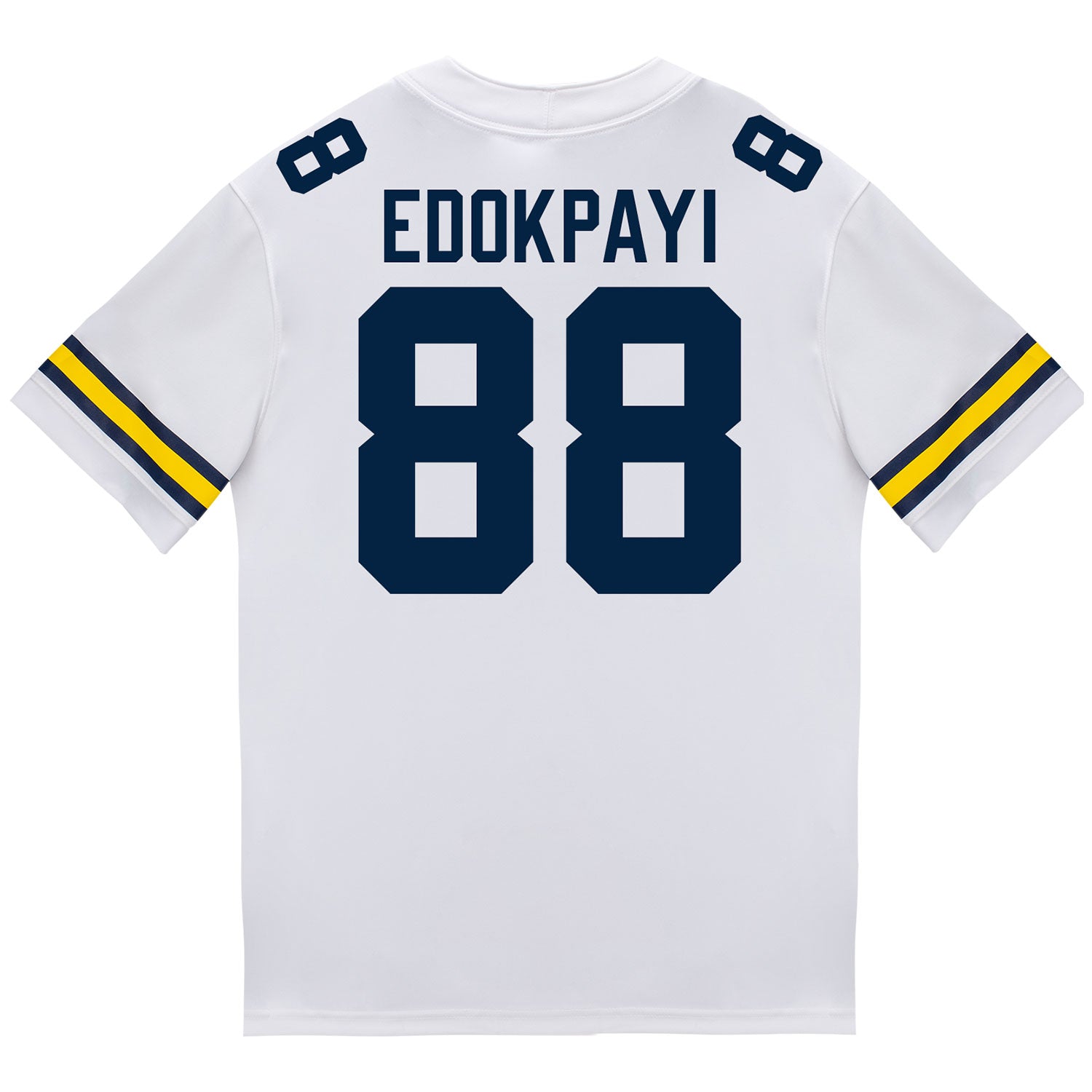 Michigan Wolverines #88 Lugard Edokpayi Student Athlete White Football Jersey - Back View