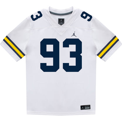 Michigan Wolverines #93 Benny Patterson Student Athlete White Football Jersey - Front View
