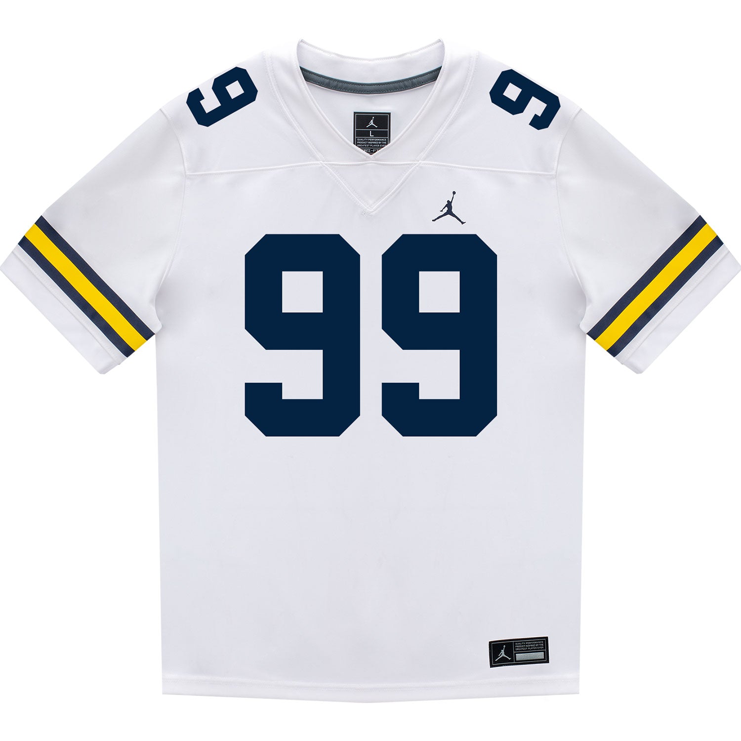 Michigan Wolverines #99 Bobby Kanka Student Athlete White Football Jersey - Front View