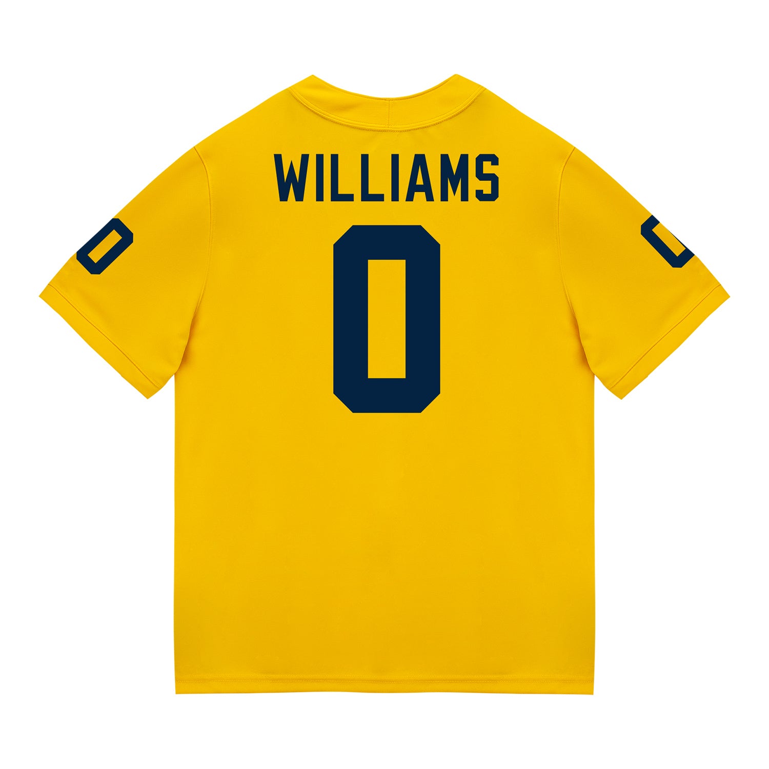 Michigan Wolverines #0 Tre Williams Student Athlete Maize Football Jersey - Back View