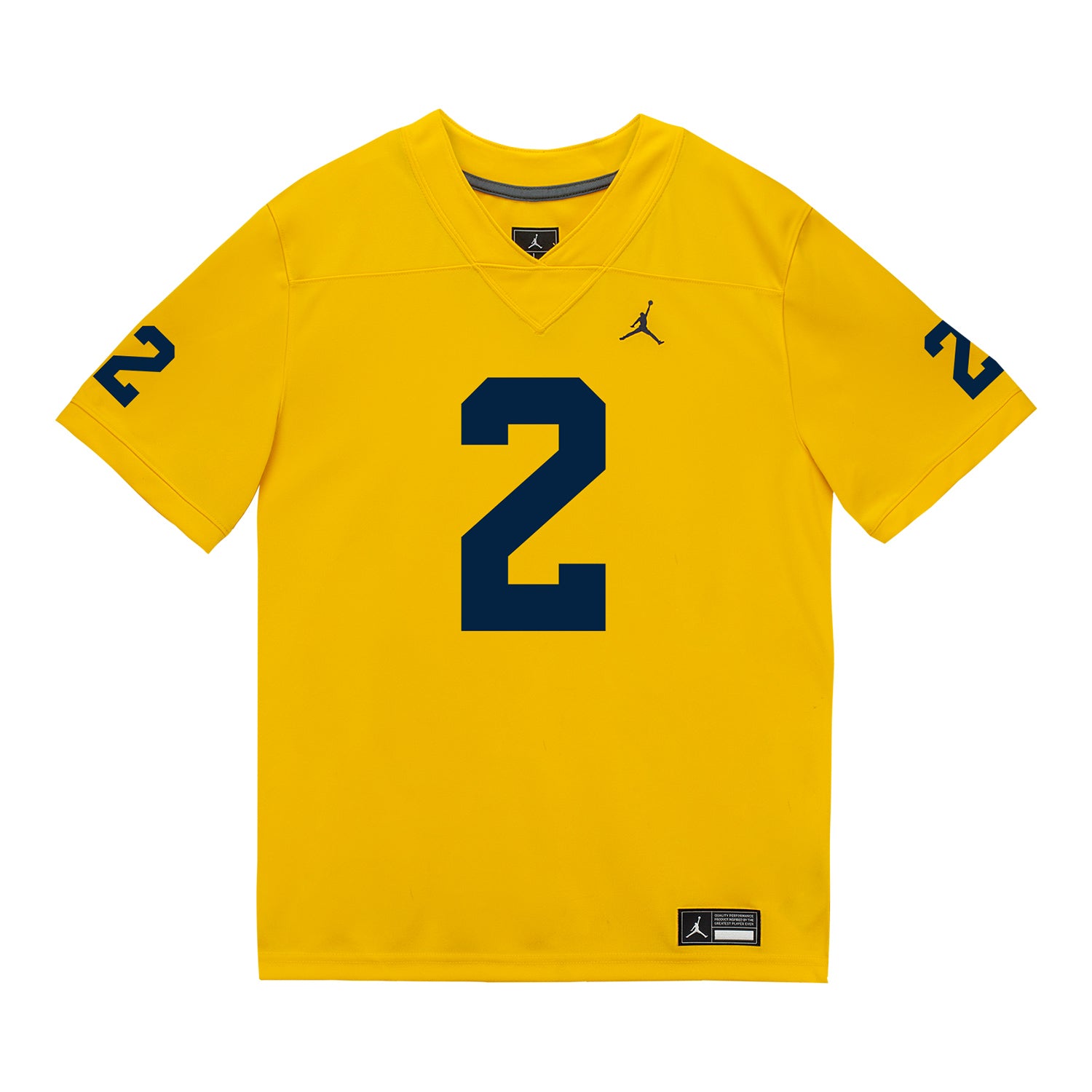 Michigan Wolverines #2 Jadyn Davis Student Athlete Maize Football Jersey - Front View
