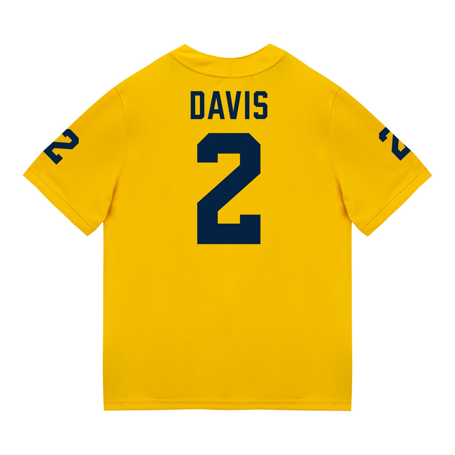 Michigan Wolverines #2 Jadyn Davis Student Athlete Maize Football Jersey - Back View