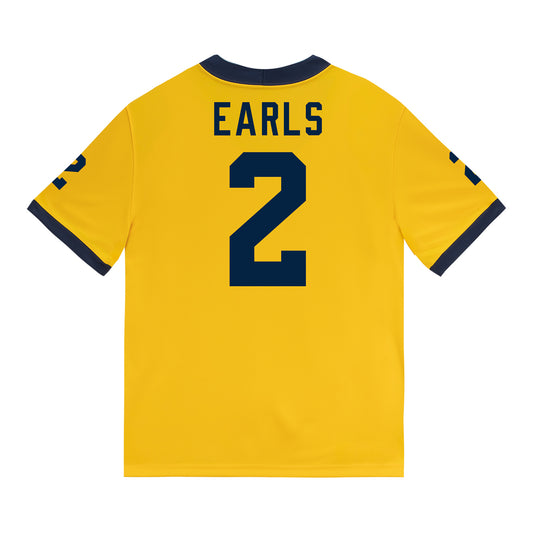 Michigan Wolverines #2 Shamari Earls Student Athlete Maize Football Jersey - Back View