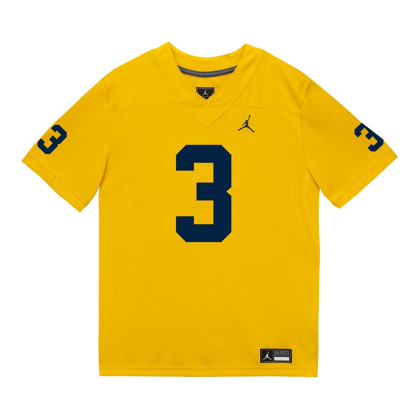 Michigan Wolverines #3 Fredrick Moore Student Athlete Maize Football Jersey -  Front View