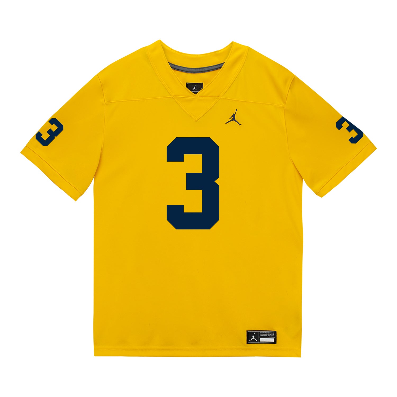 Michigan Wolverines #3 Fredrick Moore Student Athlete Maize Football Jersey -  Front View