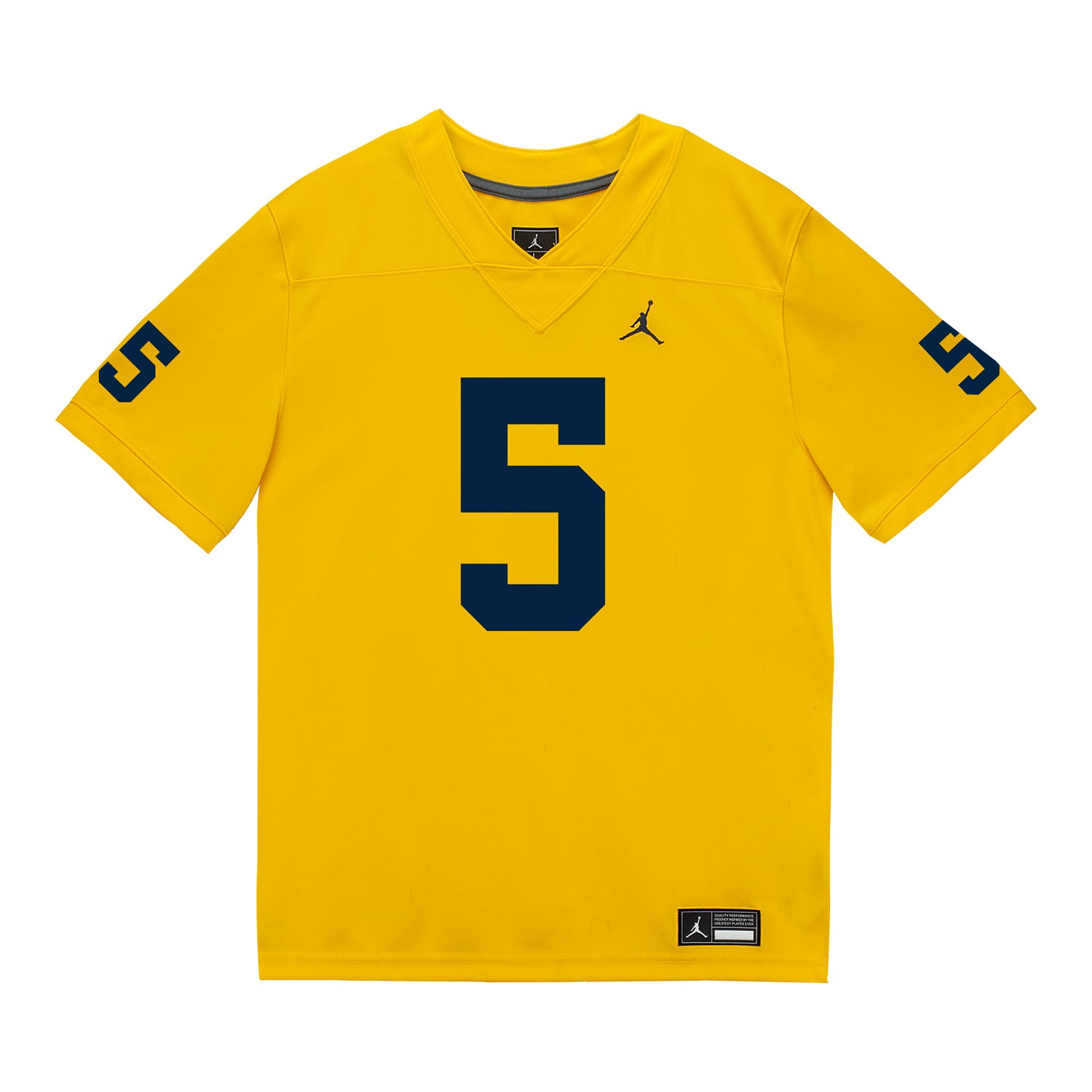 Michigan Wolverines #5 Jacob Oden Student Athlete Maize Football Jersey - Front View