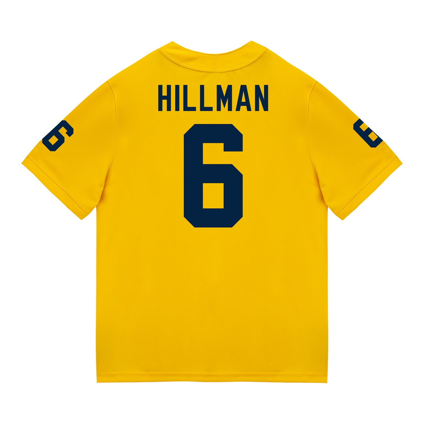 Michigan Wolverines #6 Brandyn Hillman Student Athlete Maize Football Jersey - Back View
