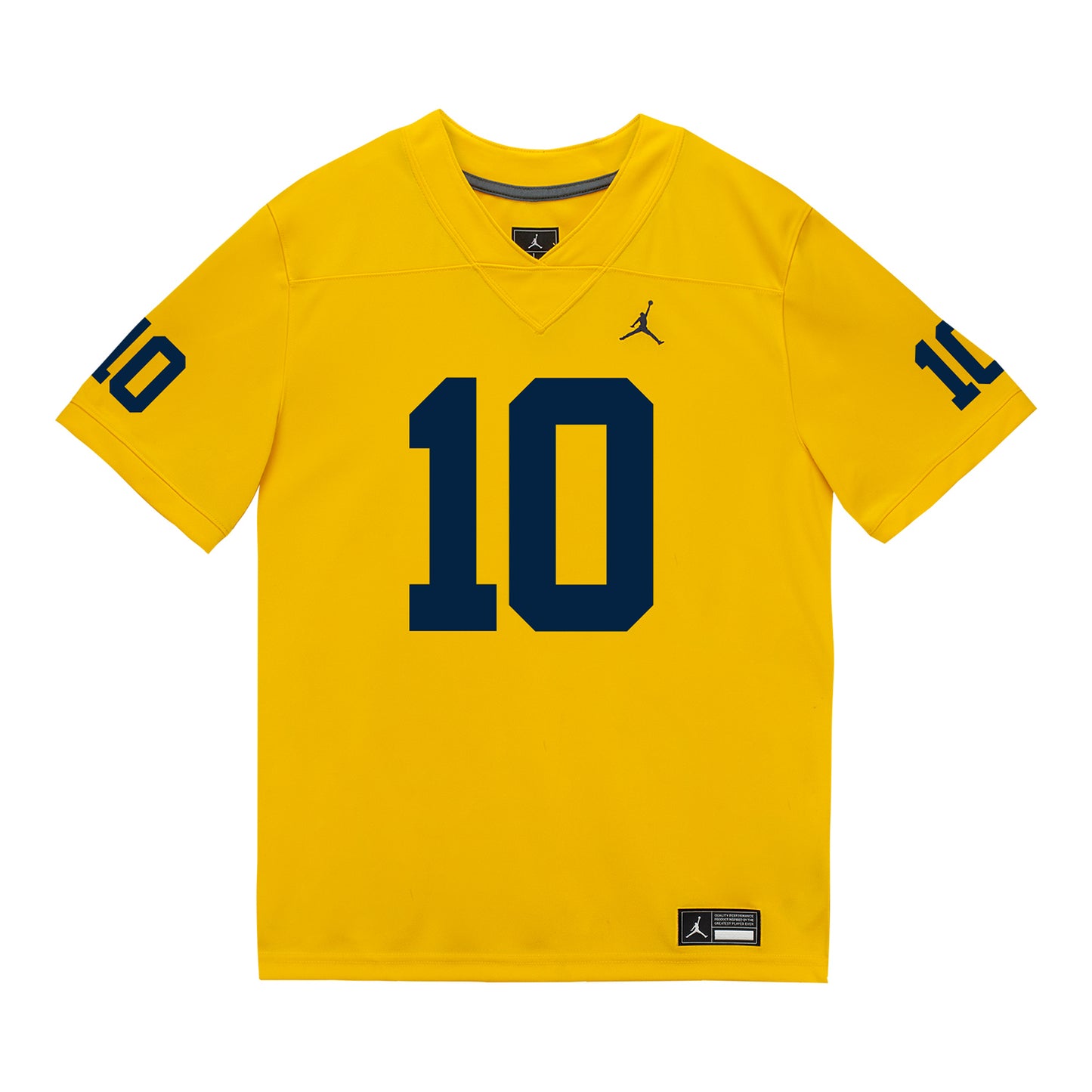 Michigan Wolverines #10 Zeke Berry Student Athlete Maize Football Jersey - Front View